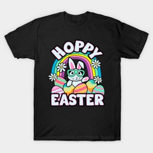 Hoppy Easter Bunny Rabbit Easter Eggs Happy Easter T-Shirt